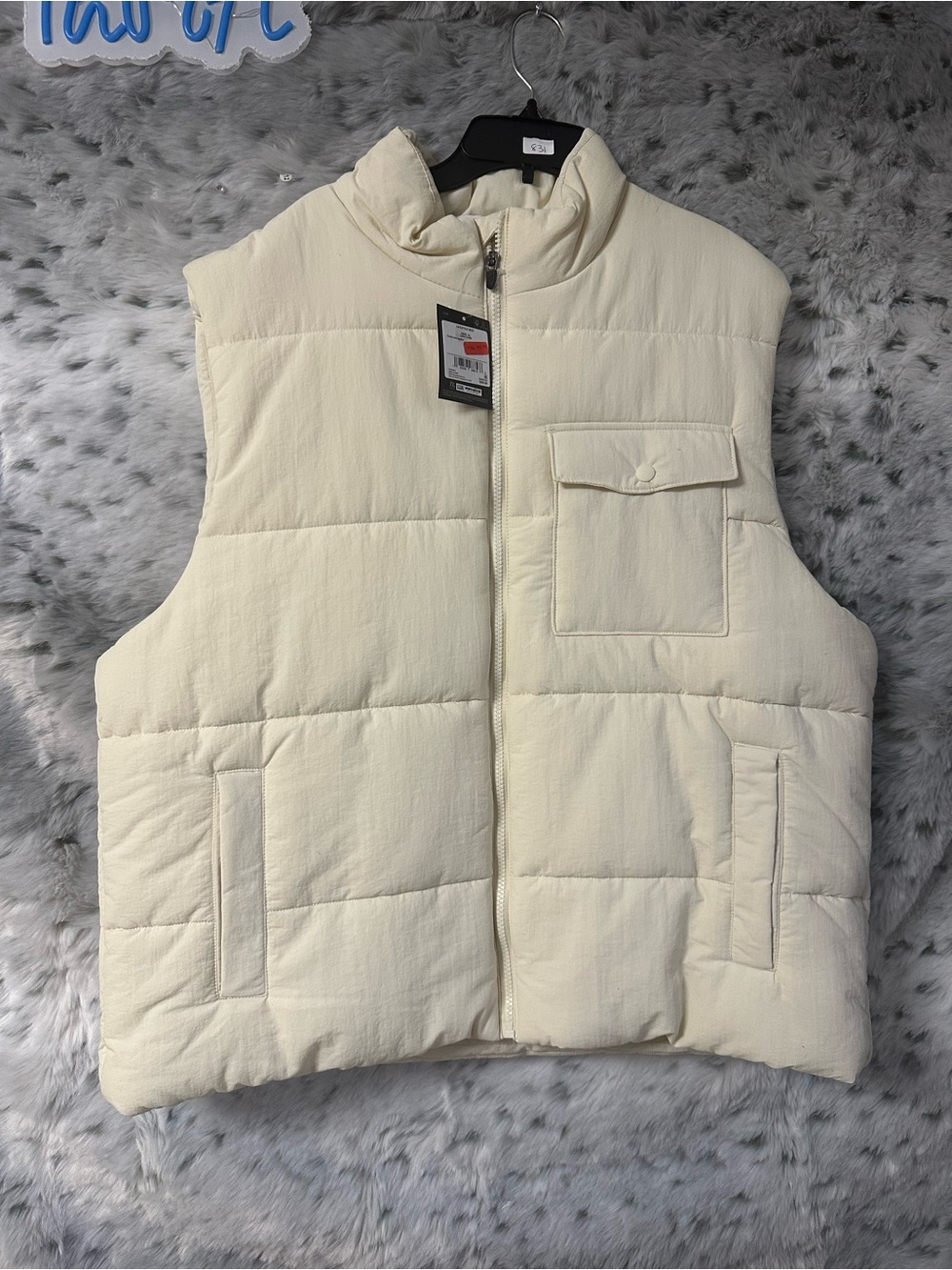 DSG Cream Quilted Puffer Vest